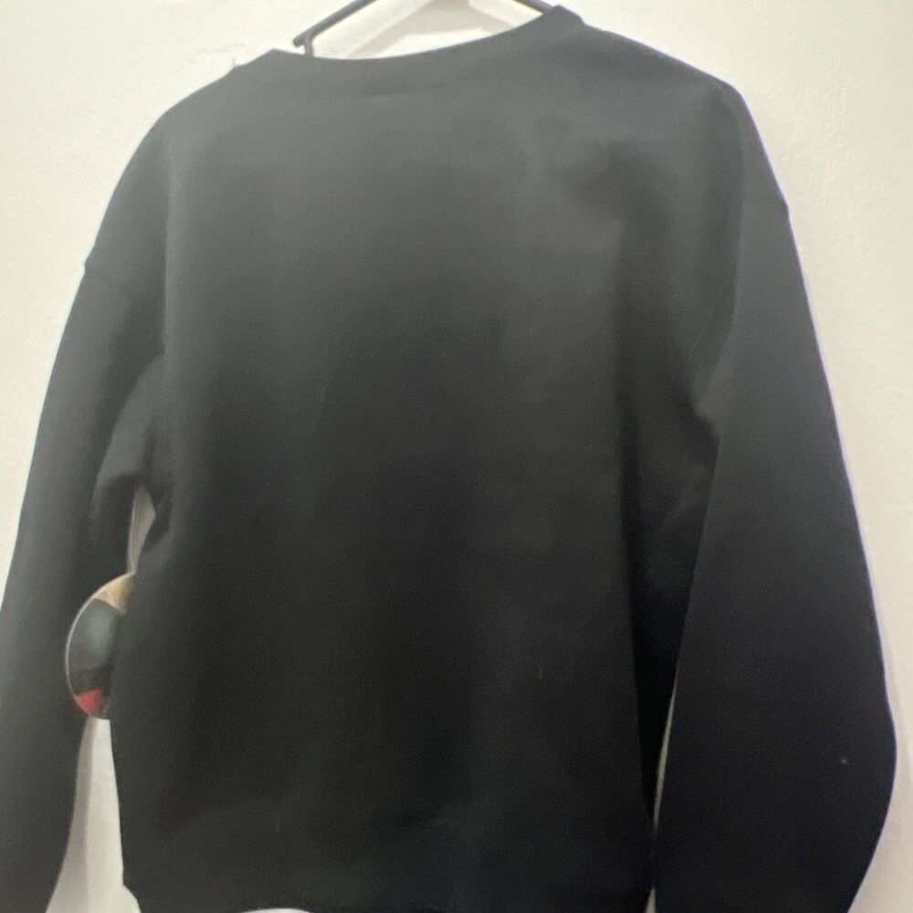Tru Self Merry & Bright Sweatshirt Womens Small Black Christmas Holiday Crewneck - Picture 6 of 6